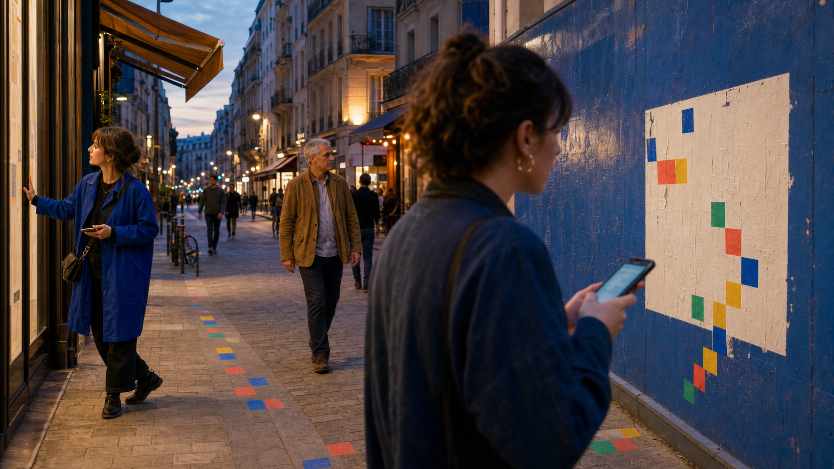 Young participants following a shared route through Paris