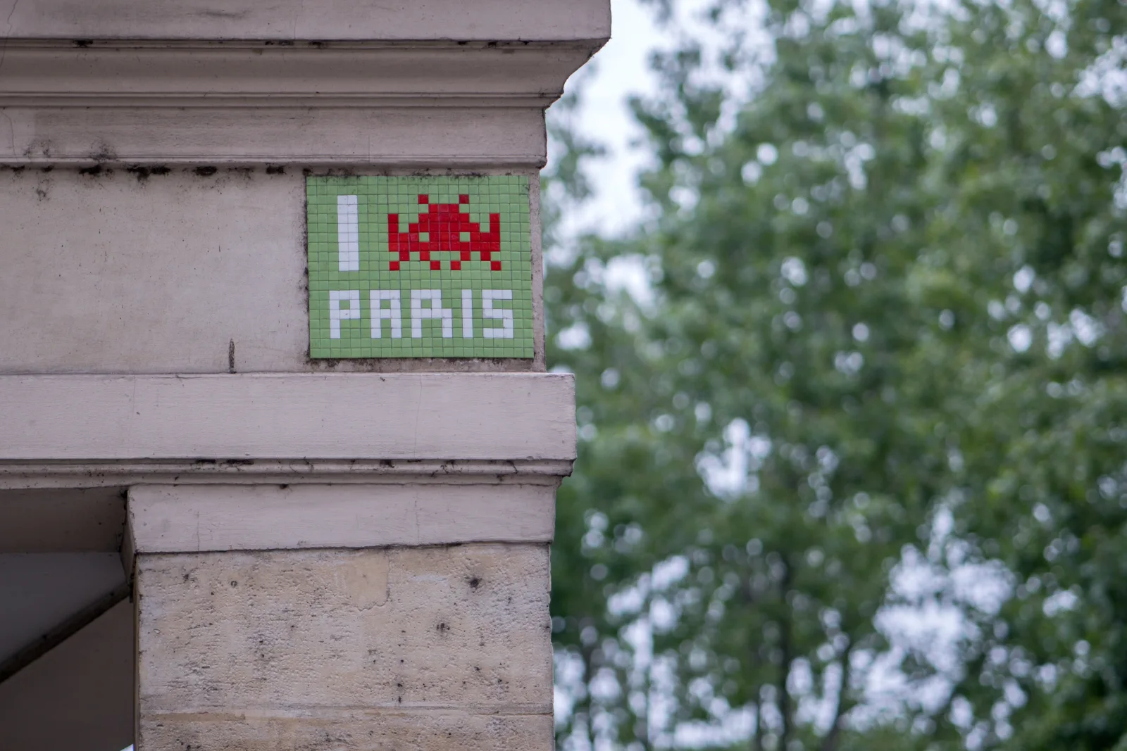 Invader mosaic in a Paris street